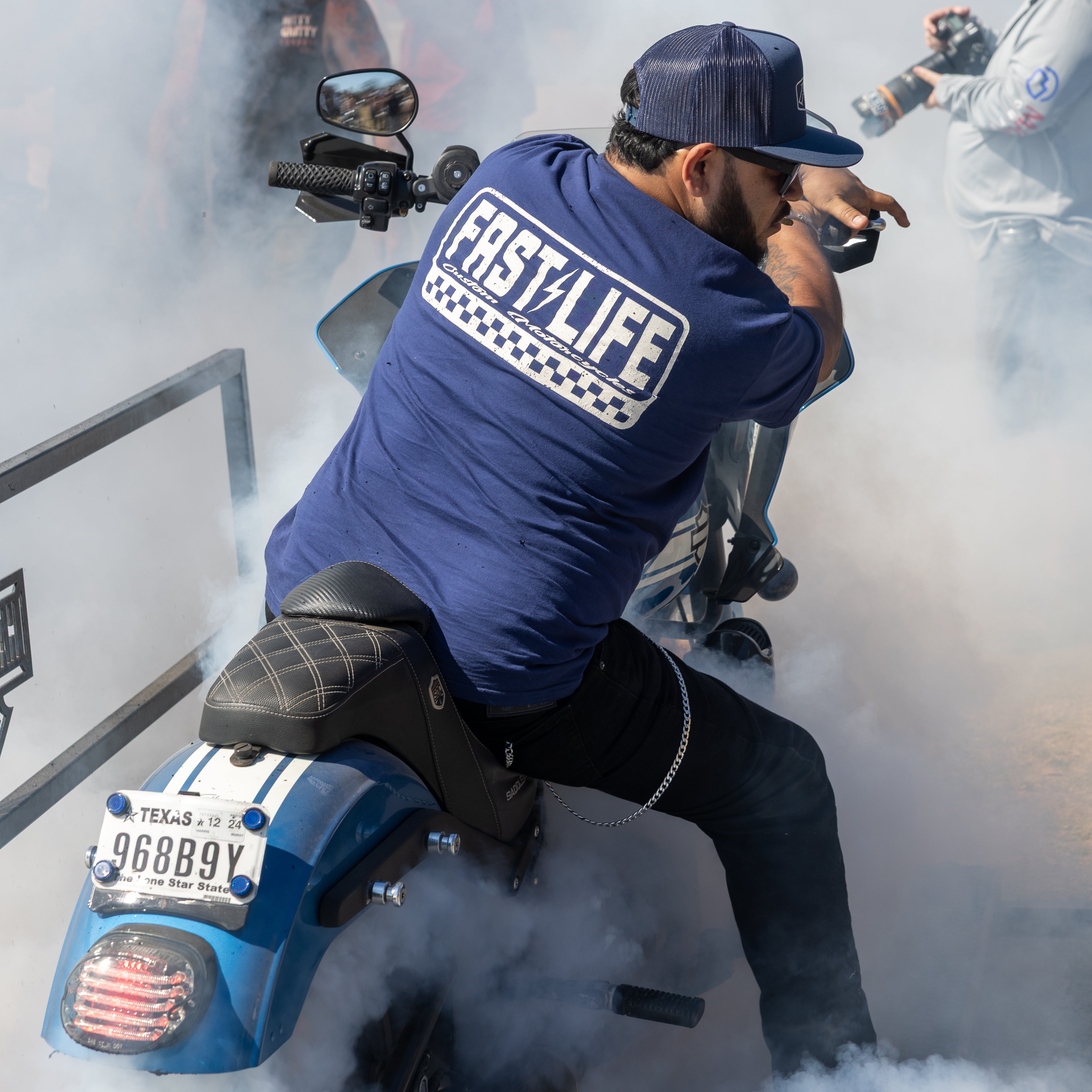 Navy Checkered Back T-Shirt